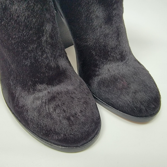 Diesel Women Block Heel Burgundy Cow Leather Zip Up Around Round Toe Ankle Boots - Picture 7 of 12